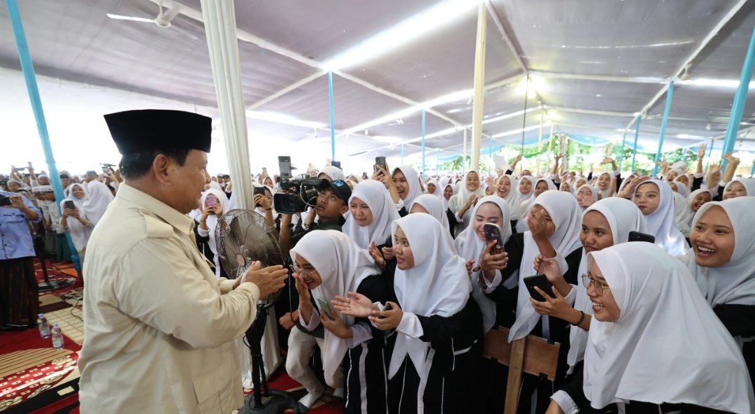Capres Prabowo Subianto di Ponpes Genggong Probolinggo (SinPo.id/ Tim Media Prabowo)