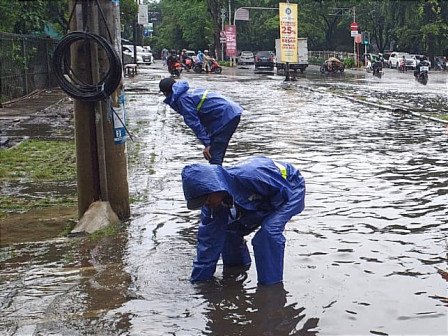 Genangan akibat hujan di Jakarta (SinPo.id/Beritajakarta)