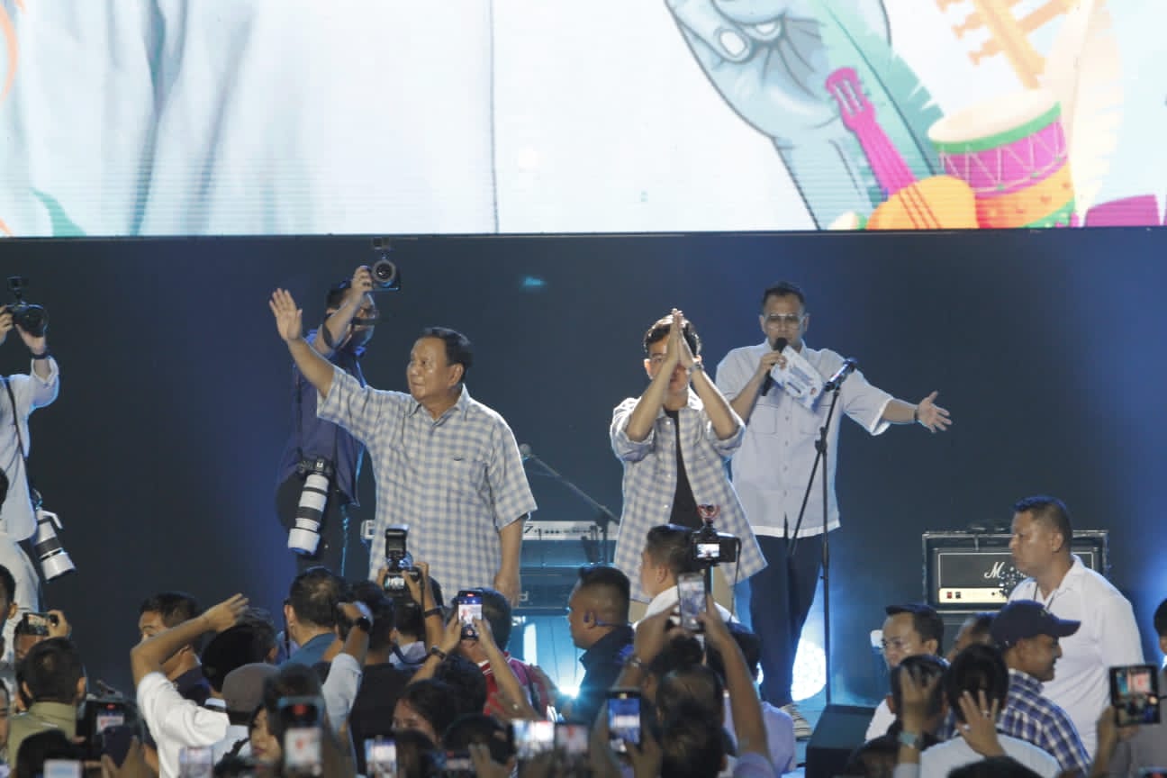 Prabowo tampil di Istora Senayan (Sinpo.id/Ashar)