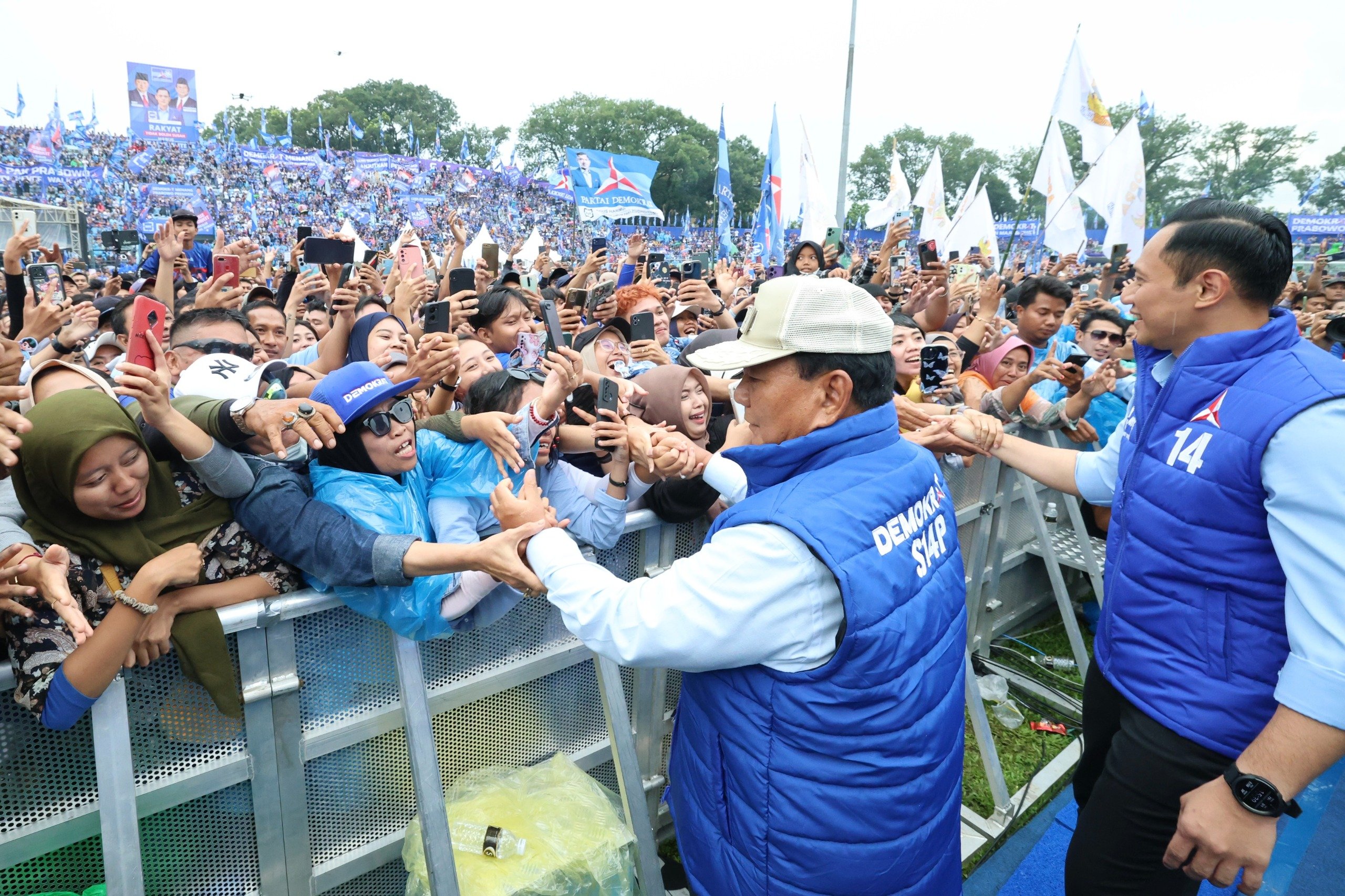 Prabowo hadiri kampanye akbar partai Demokrat di Jawa Timur (SinPo.id/ tim TKN)