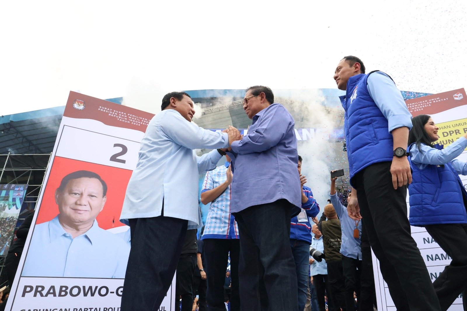 Prabowo hadiri kampanye partai Demokrat di Malang, Jatim (SinPo.id/ tim TKN)