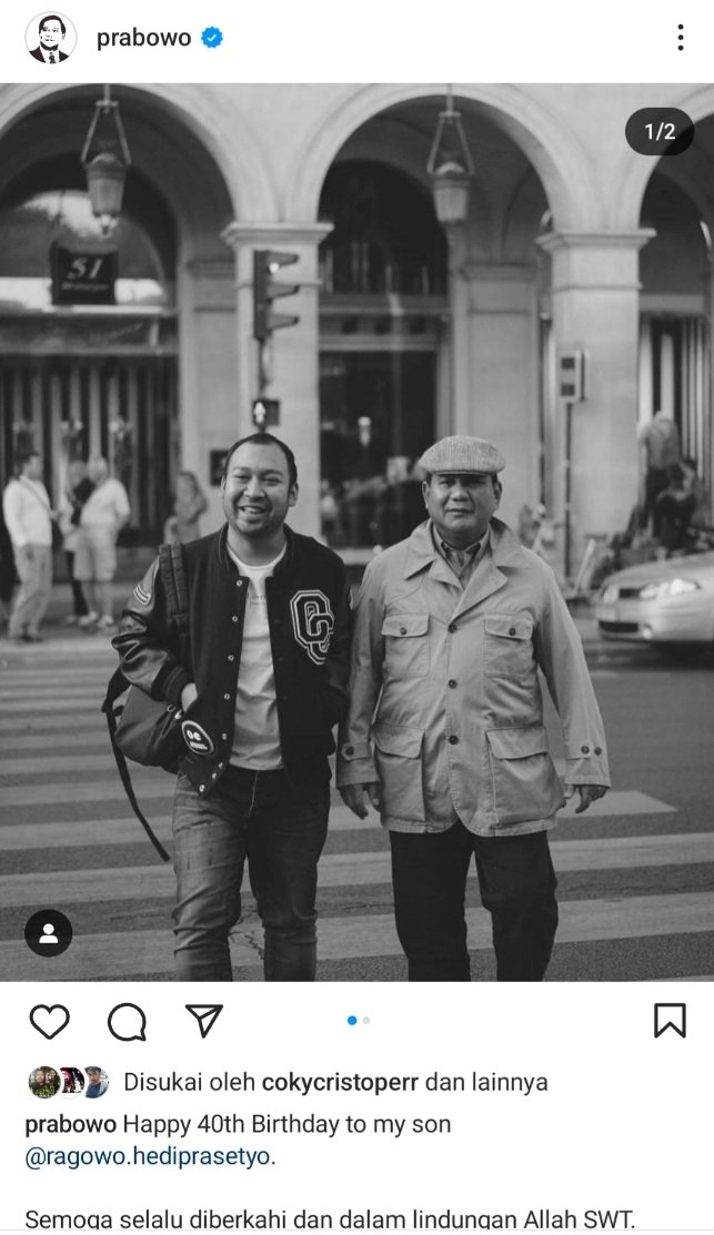 Prabowo Subianto dan Didit Hediprasetyo (Instagram)