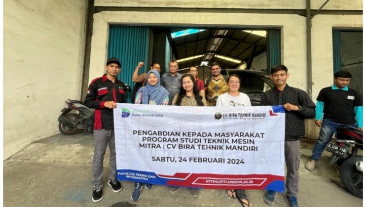 Pengabdian ke masyarakat Prodi Teknik Mesin Universitas Dian Nusantara (SinPo.id/ Dok. Universitas Dian Nusantara)