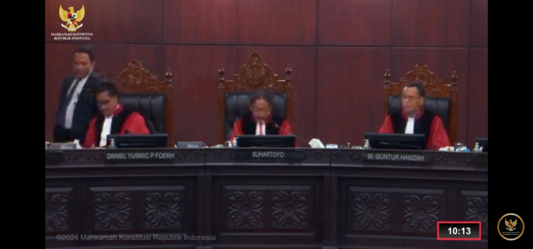 Hakim Panel 1 Mahkamah Konstitusi (SinPo.id/ Tangkapan layar)