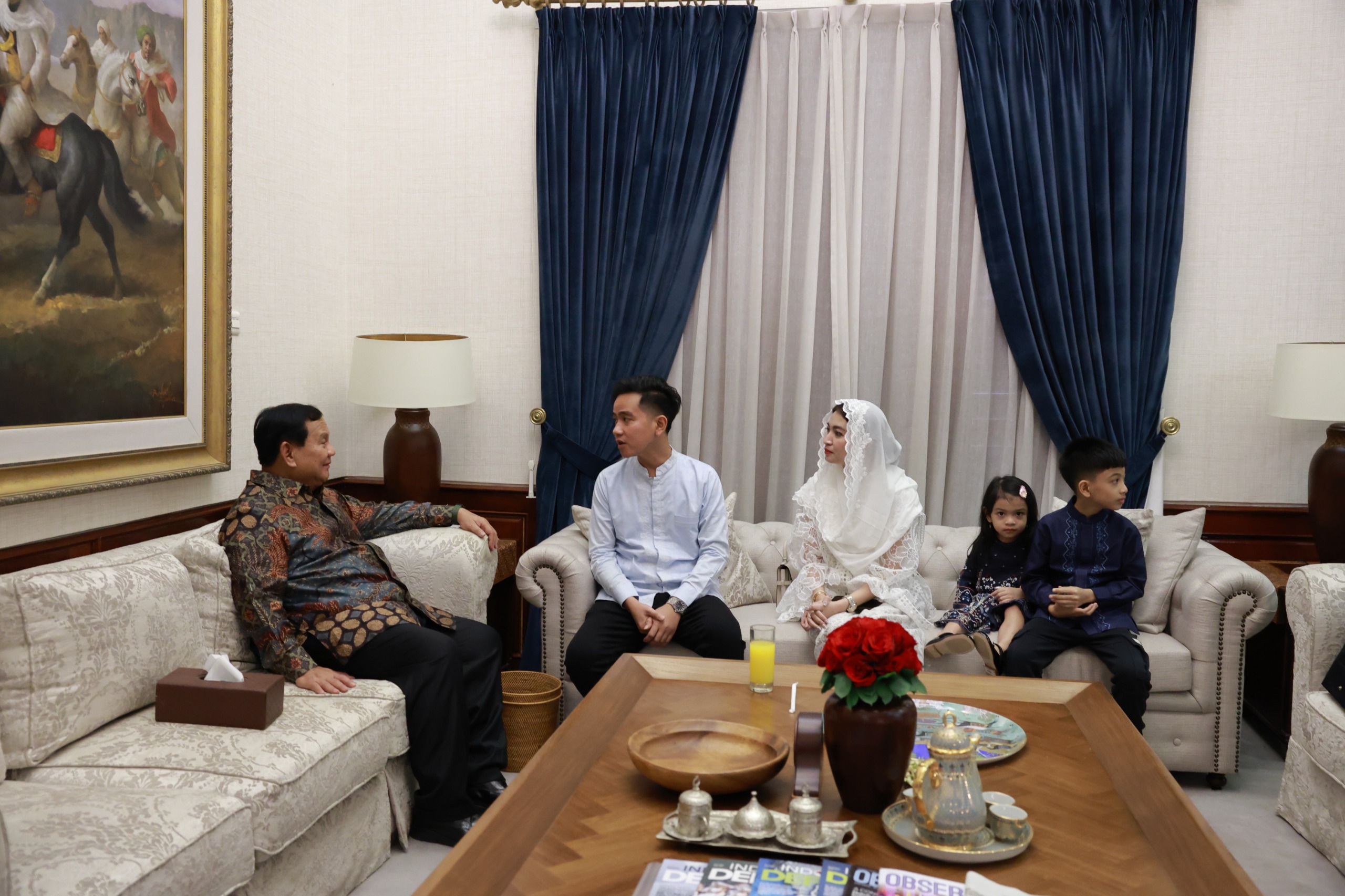 Cawapres terpilih Gibran Rakabuming Raka menghadiri acara halal bi halal di kediaman capres terpilih Prabowo Subianto. (SinPo.id/Istimewa)