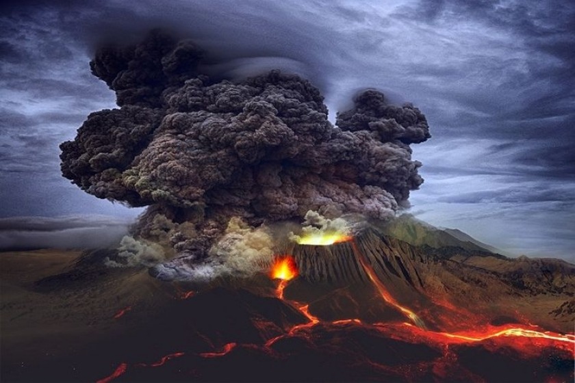 Ilustrasi gunung erupsi (SinPo.id/pmj)