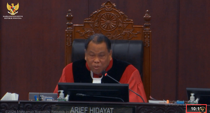 Hakim MK Arief Hidayat. (SinPo.id/tangkap layar)