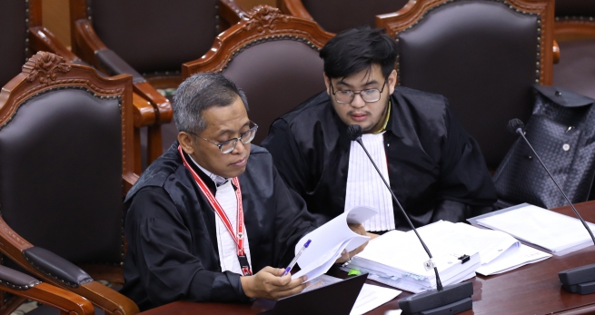 Kuasa Hukum Irman Gusman, Heru Widodo, di Ruang Sidang Panel 1 Gedung MK (SinPo.id/ Dok. MK)