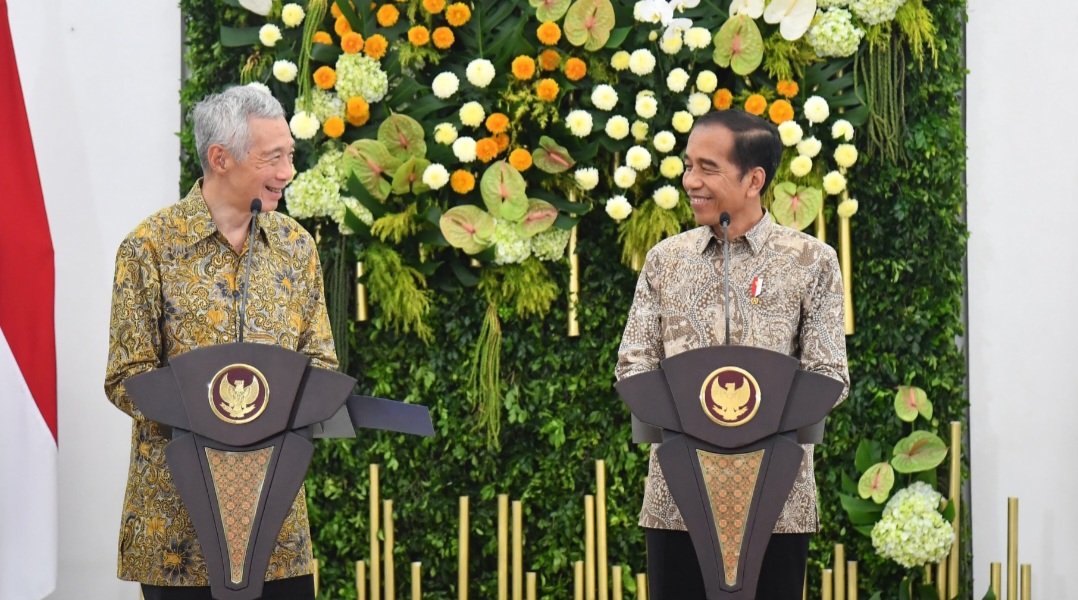 Jokowi bersama PM Singapura di Istana Bogor (SinPo.id/Setpres)