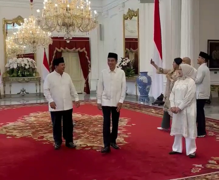 Kaesang dan Didik swafoto di samping Jokowi dan Prabowo (SinPo.id/ Tangkapan layar)