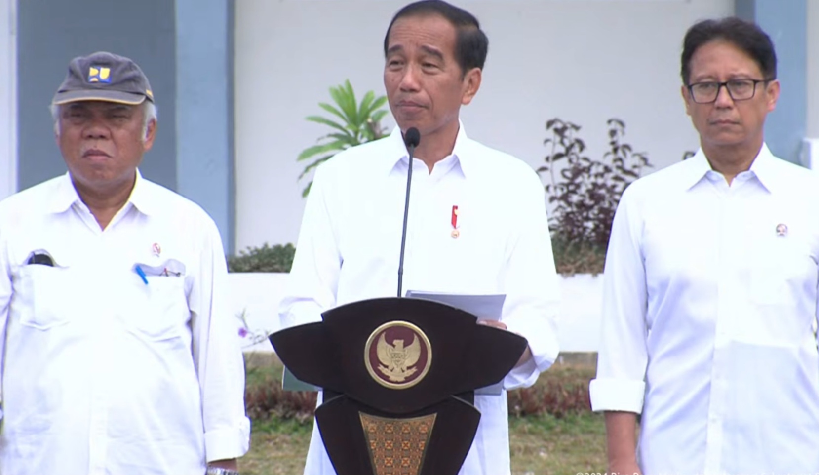 Presiden Joko Widodo dalam peresmian rekonstruksi infrastruktur pascagempa dan IJD di Mamuju. (SinPo.id/tangkapan layar Youtube)