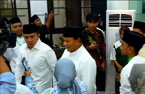 Prabowo Subianto menghadiri Halal Bihalal PBNU. (SinPo.id/Tio)