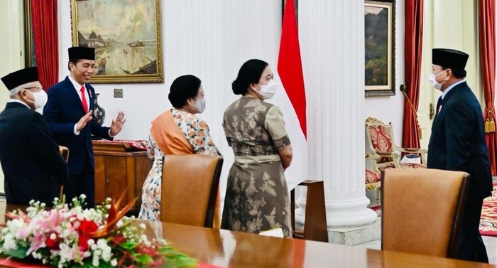 Pertemuan Jokowi, Prabowo, dan Megawati di Istana. (SinPo.id/Setpres)
