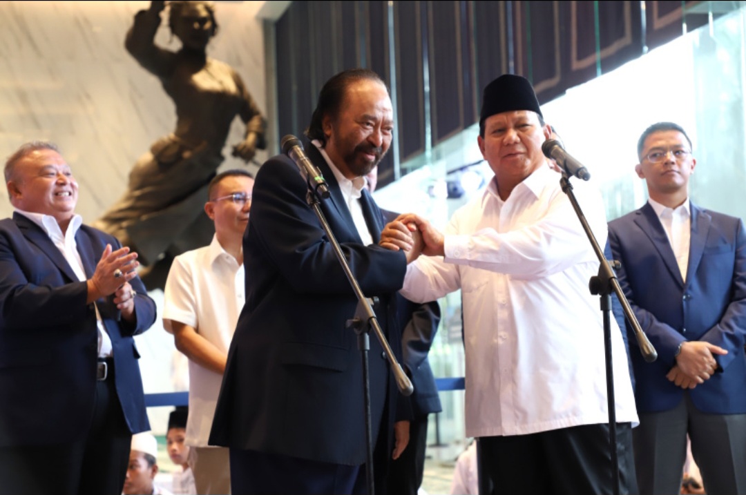 Pertemuan Prabowo dan Surya Paloh di NasDem Tower (Sinpo.id/Ashar)