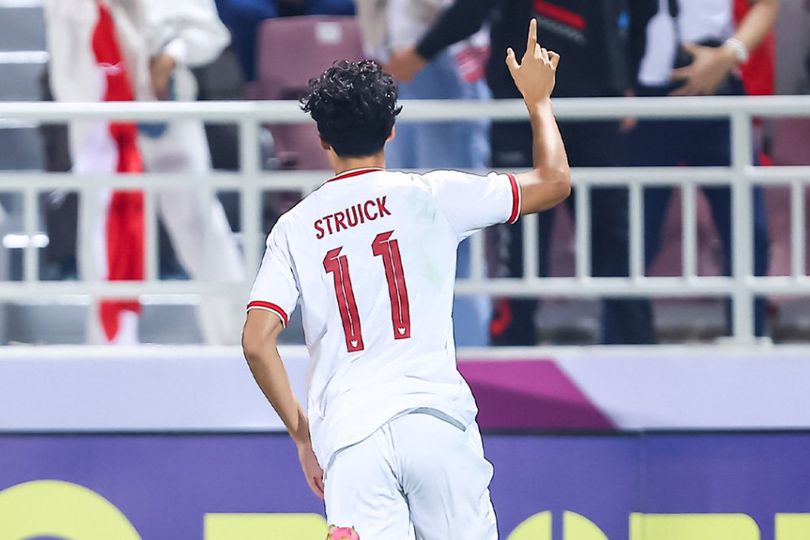 Momen selebrasi Rafael Struick di laga Korea Selatan U-23 vs Timnas U-23, Piala Asia U-23 2024. (SinPo.id/AFC)