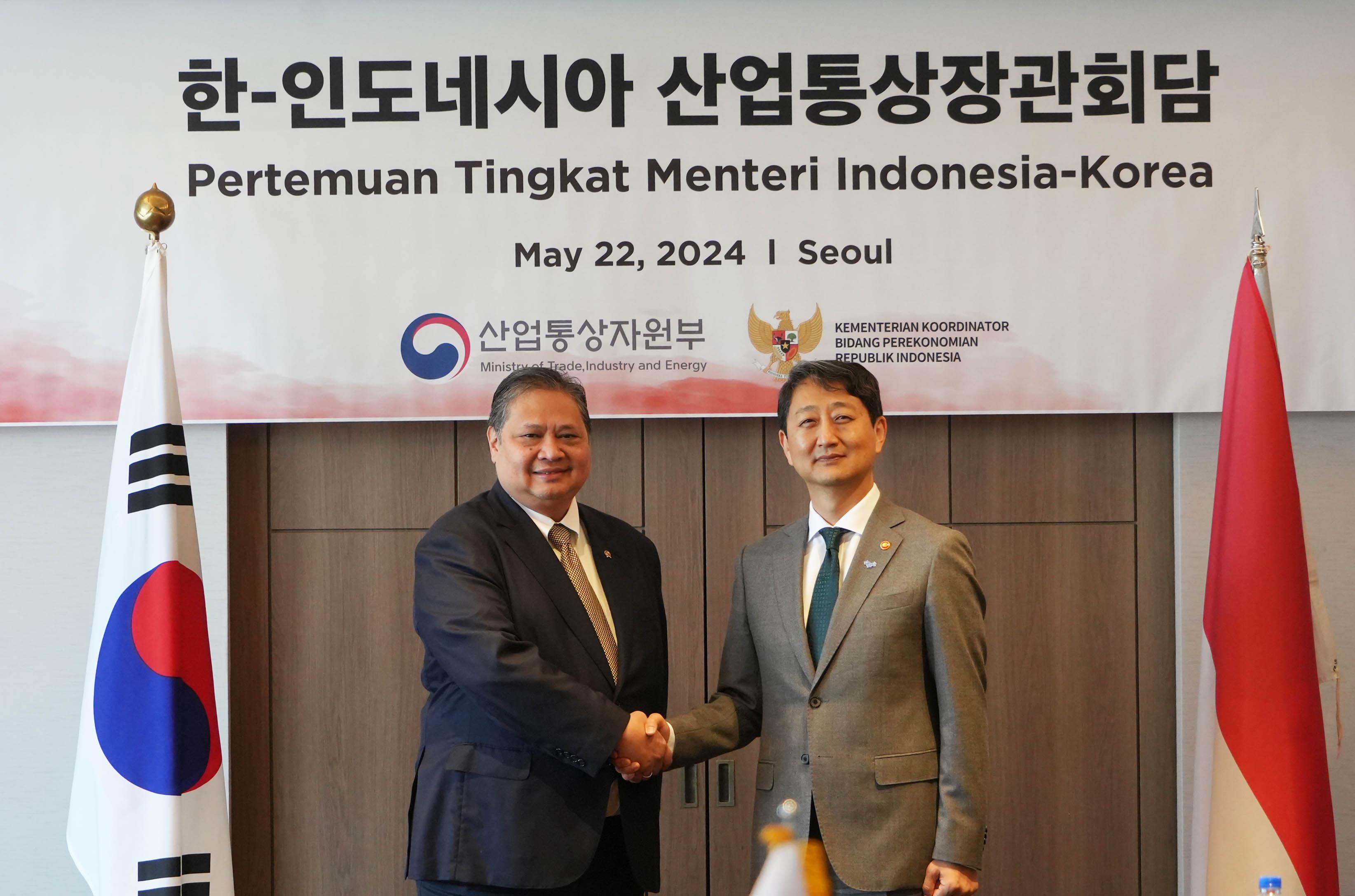 Memasuki dekade kelima, hubungan bilateral Indonesia - Korea Selatan terus ditingkatkan khususnya di bidang industri, perdagangan, dan transisi energi. (SinPo.id/Dok. Kemenko Perekonomian)