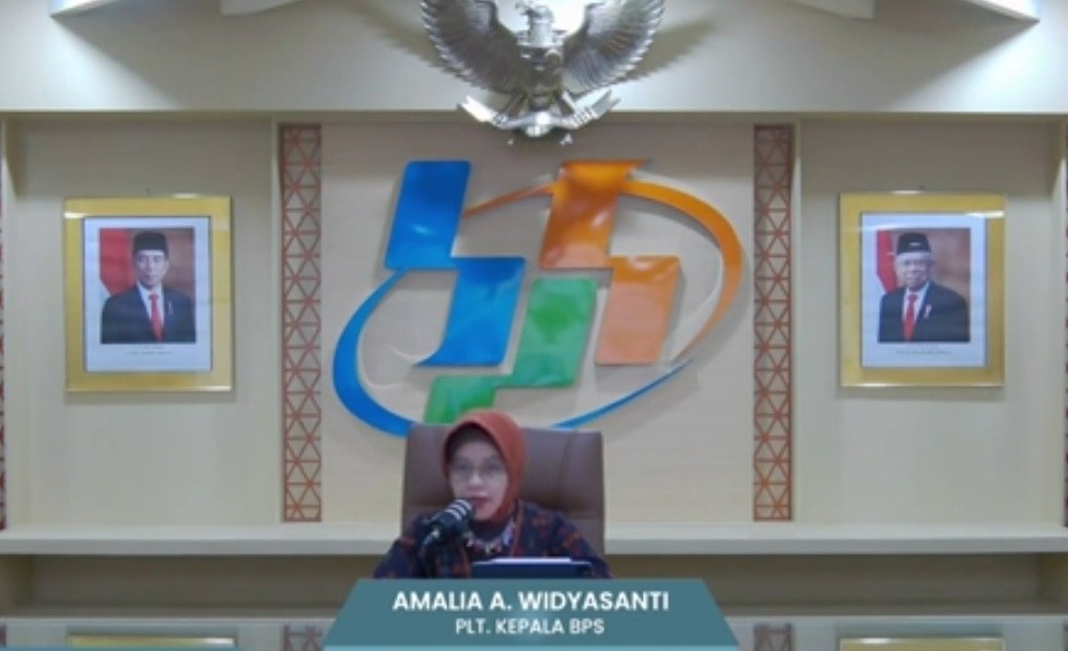 Plt Kepala BPS Amalia Adininggar Widyasanti. (SinPo.id/tangkapan layar youtube BPS)