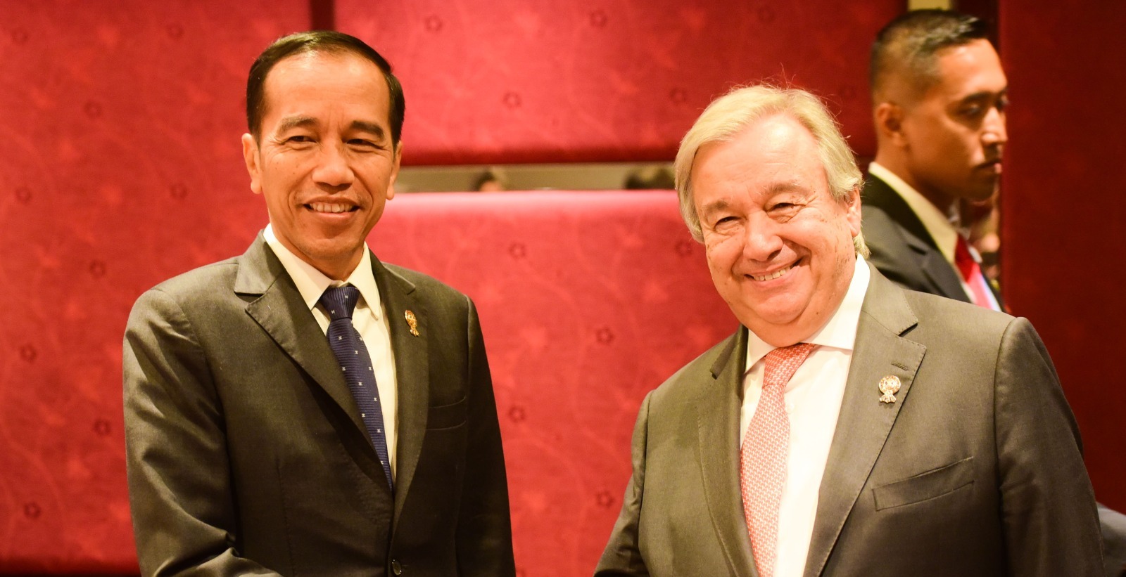 Presiden Jokowi dan Sekjen PBB Antonio Guterres. (SinPo.id/Humas Setpres)