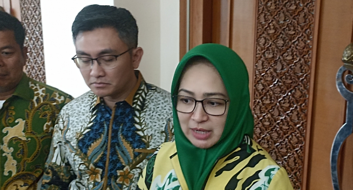 Politisi Golkar Airin Rachmi Diany (SinPo.id/ Sigit Nuryadin)