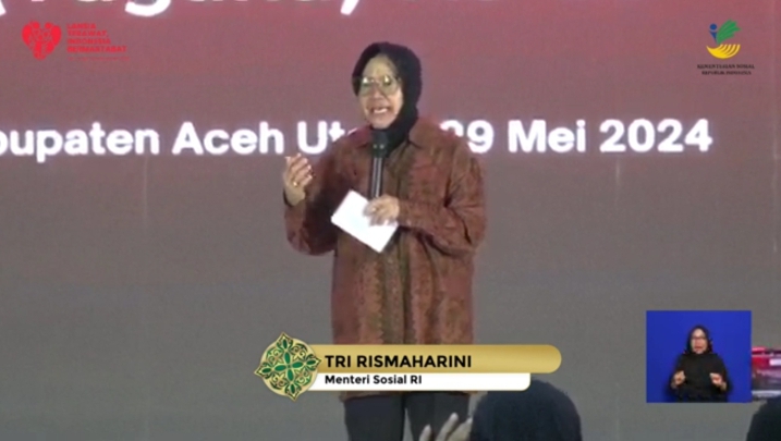 Menteri Sosial Tri Rismaharini (SinPo.id/ Tangkapan layar youtube Kemensos)