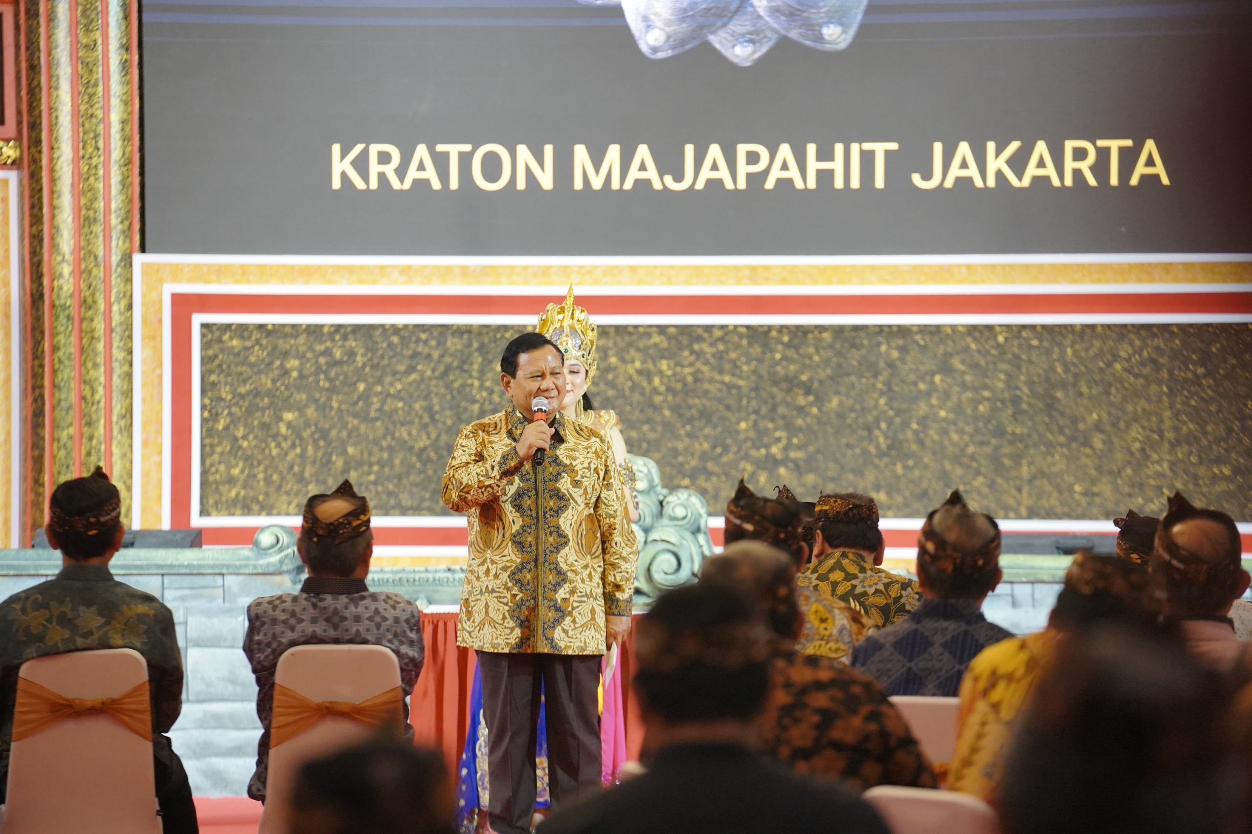 Menhan Prabowo Subianto di peresmian Replika Istana Majapahit Hendropriyono (SinPo.id/ Tim Media)