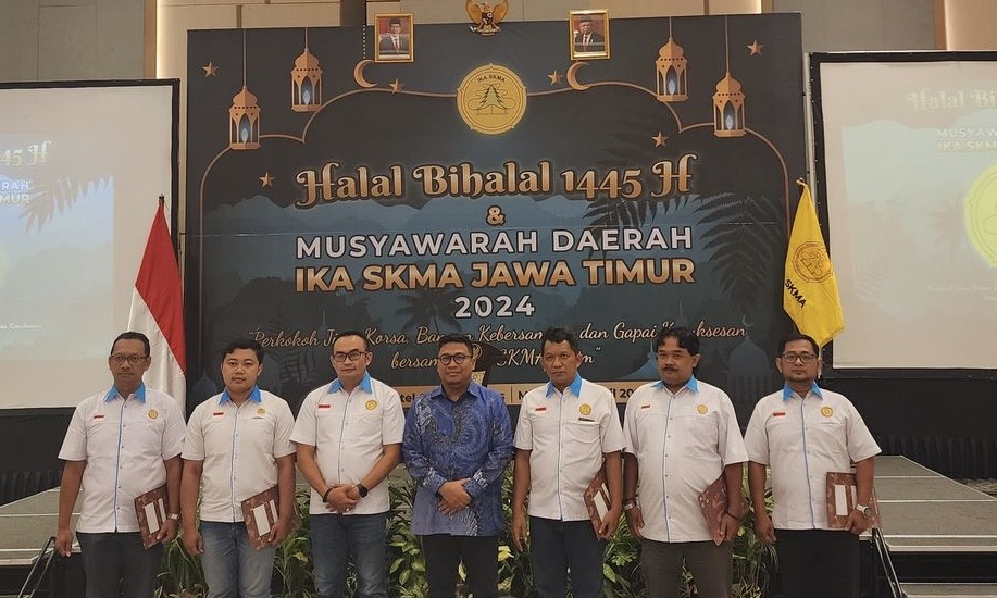 Ketua Umum Pengurus Pusat IKA SKMA Irwan saat menghadiri Musyawarah Daerah sekaligus Halal Bihalal dalam rangka Idulfitri 1445 Hijriah di Jatim. (SinPo.id/Dok. Pribadi)