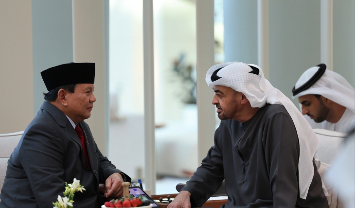 Menhan Prabowo Subianto saat bertemu MBZ di UEA (SinPo.id/ Dok. Kemhan)