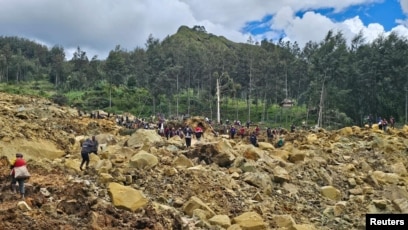 Kerusakan akibat tanah longsor di Maip Mulitaka, Provinsi Enga, Papua Nugini (SinPo.id/ Reutres)
