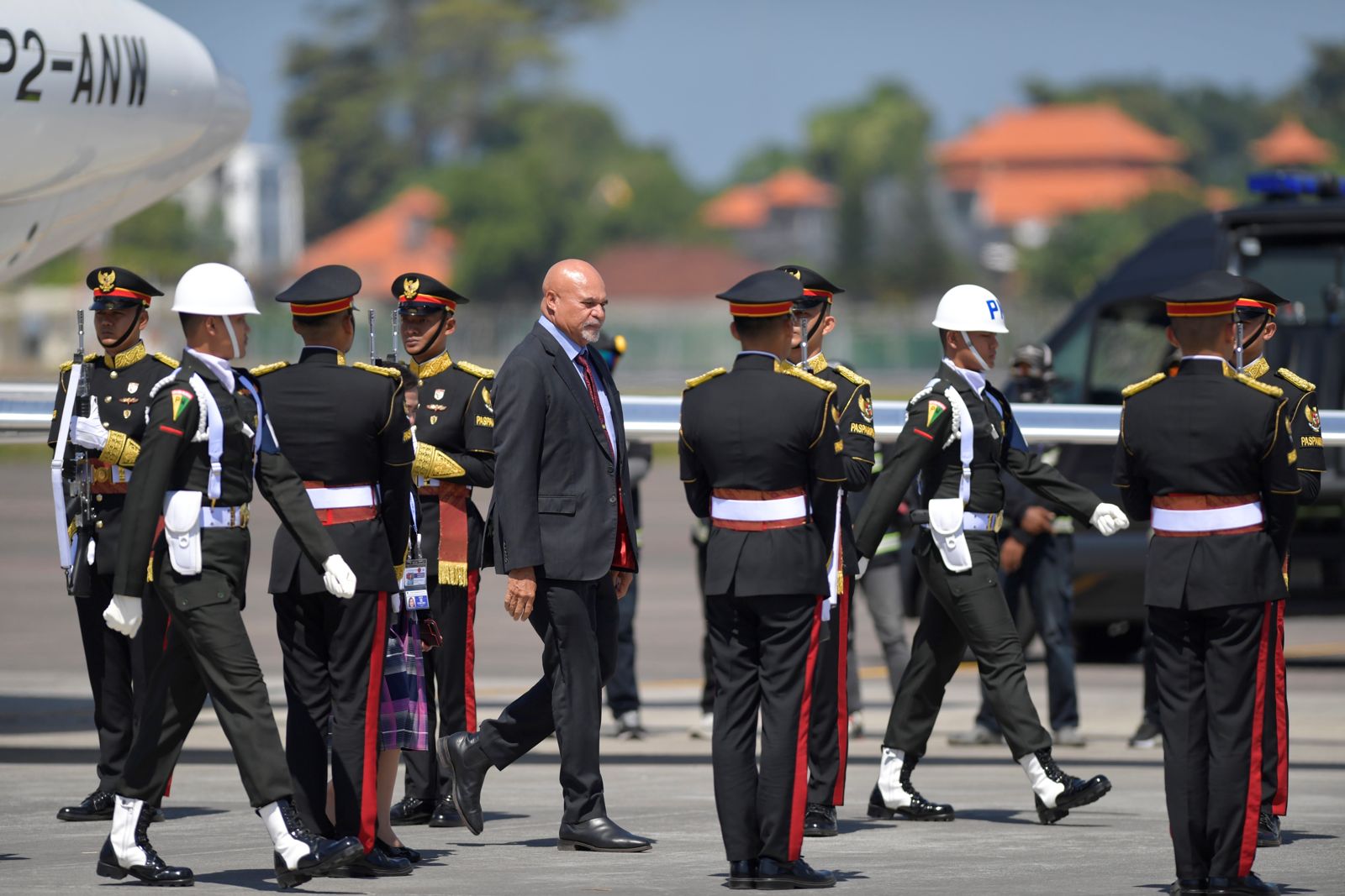 Wakil Perdana Menteri Papua Nugini John Rosso tiba di Bali (Sinpo.id/ Kemenparekraf)
