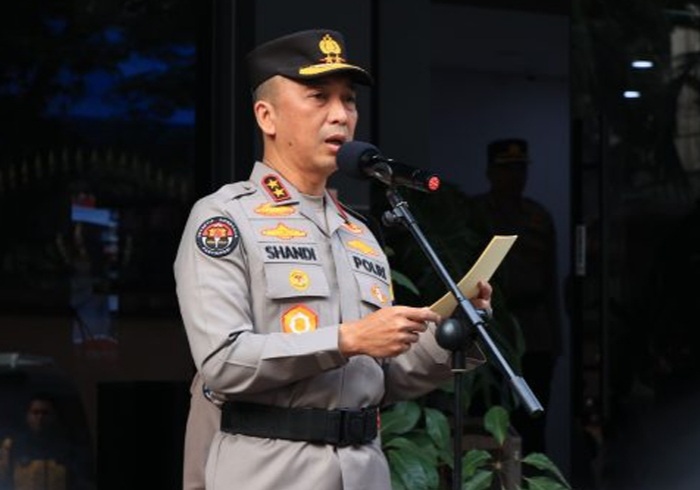 Kadiv Humas Polri, Irjen Sandi Nugroho saat memimpin apel gelar pasukan Satgas Operasi Puri Agung 2024. (SinPo.id/ Dok Polri)
