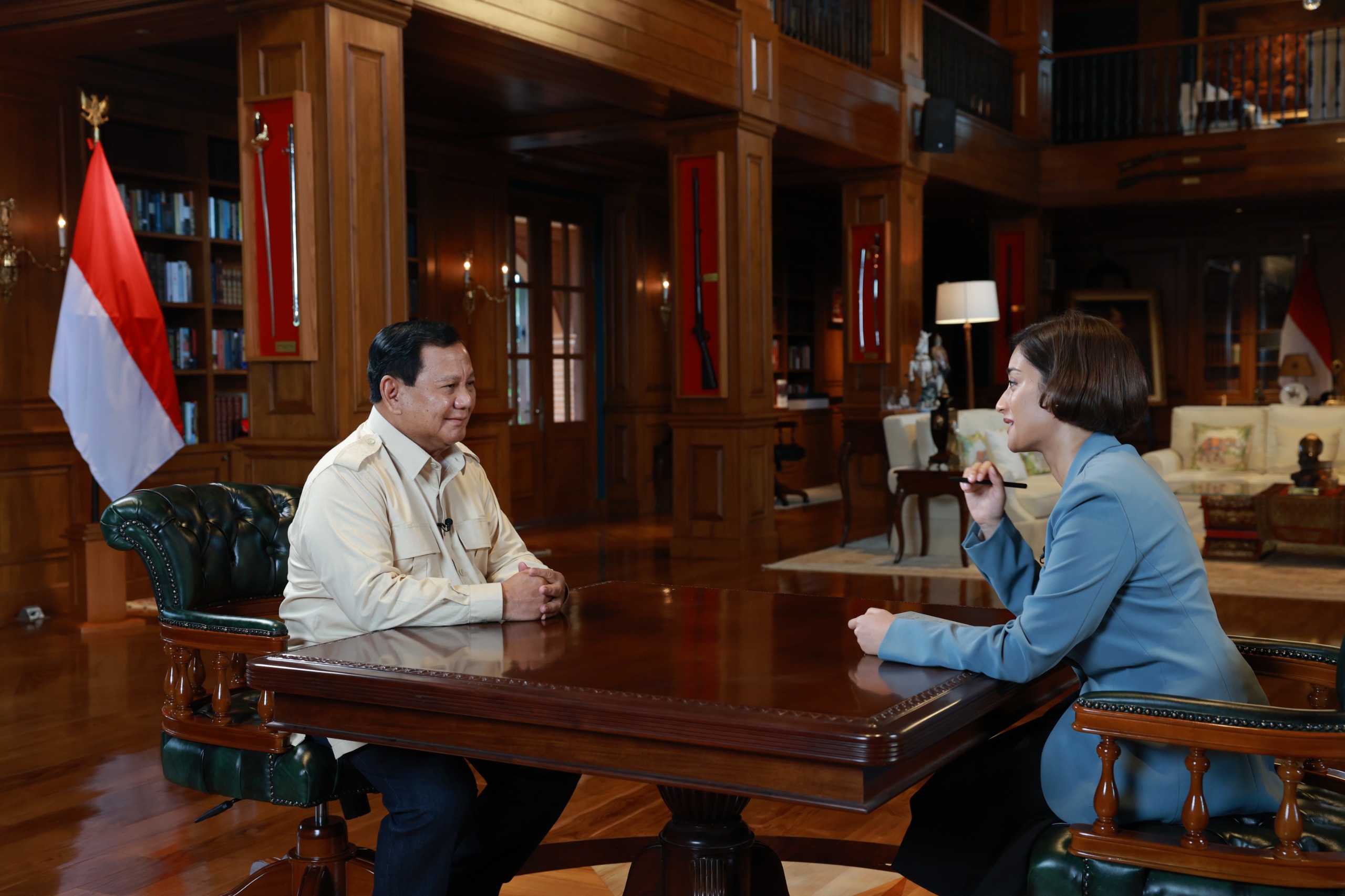 Wawancara Prabowo bersama Al Jazeera (SinPo.id/Dok. Gerindra)