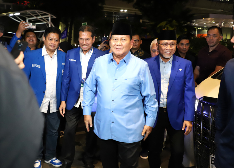Prabowo Subianto hadiri Rakornas PAN di Hotel JS Luwansa (SinPo.id/ Ashar)