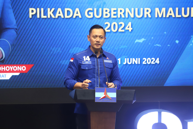 AHY resmi mengumumkan calon Pilkada Sumatera Selatan dan Pilkada Maluku (Ashar/SinPo.id)