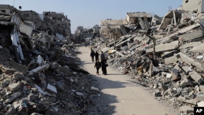 Bangunan yang hancur akibat serangan Israel di kamp pengungsi (SinPo.id/Ap)