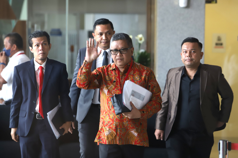 Sekjen PDIP Hasto Kristiyanto memenuhi panggilan KPK. (SinPo.id/Ashar)