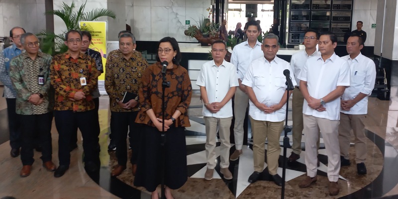 Tim Gugus Tugas Sinkronisasi Pemerintahan Prabowo-Gibran menyambangi kantor Kemenkeu RI (Sinpo.id)