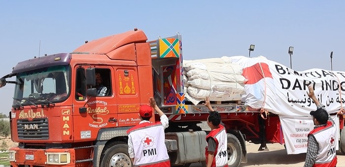 PMI kirim 500 unit tenda untuk pengungsi di perbatasan Gaza (SinPo.id/dok. PMI)