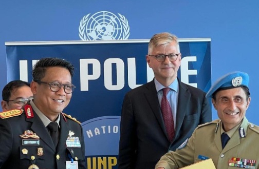 Penandatanganan kerja sama antara Polri dan polisi PBB (SinPo.id/ Instagram)