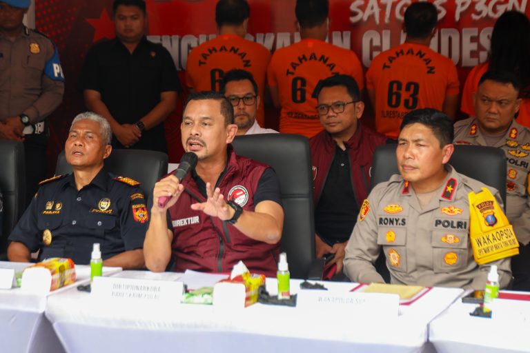Konferensi pers pengungkapan pabrik narkoba di Sumatera Utara (SinPo.id/ Humas Polri)