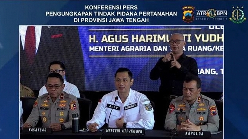 Menteri ATR/BPN Agus Harimurti Yudhoyono (SinPo.id/ Tangkapan layar YouTube Kementerian ATR)