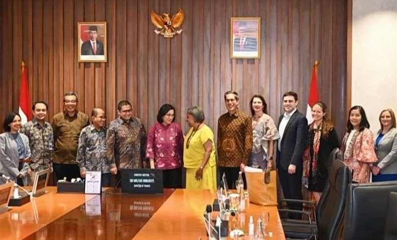 Menkeu Sri Mulyani Indrawati menerima kedatangan US Treasury Department Assistant Secretary for International Trade and Development, Alexia Latortue. (SinPo.id/dok. Kemenkeu)