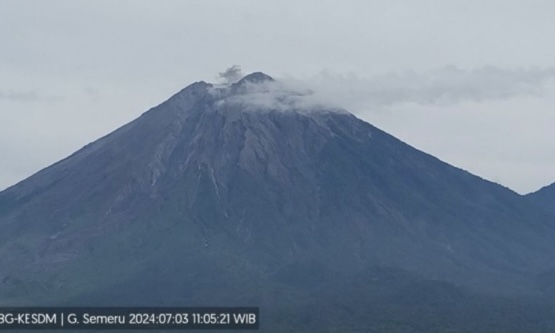 Gunung Semeru erupsi pada Rabu, 3 Juli 2024 pukul 11.05 WIB. (SinPo.id/Dok. PVMBG)