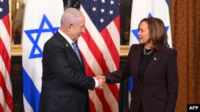 Wapres AS Kamala Harris bertemu PM Israel Benjamin Netanyahu (SinPo.id/AFP)