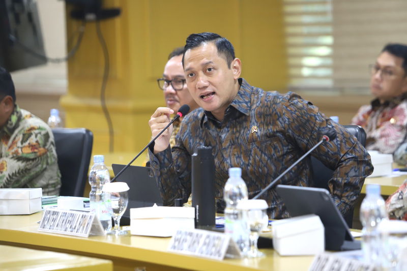 Menteri ATR/BPN Agus Harimurti Yudhoyono  rapat dengan Komite I DPD bahas hasil kinerja (Ashar/SinPo.id)