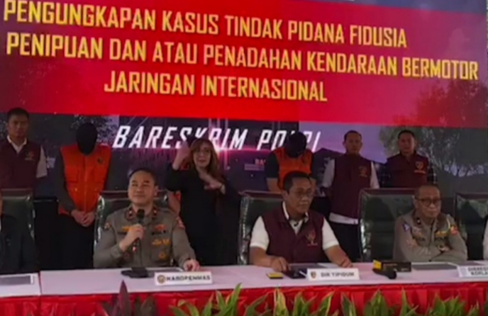 Konferensi pers penggelapan kendaraan (SinPo.id/ Firdausi)