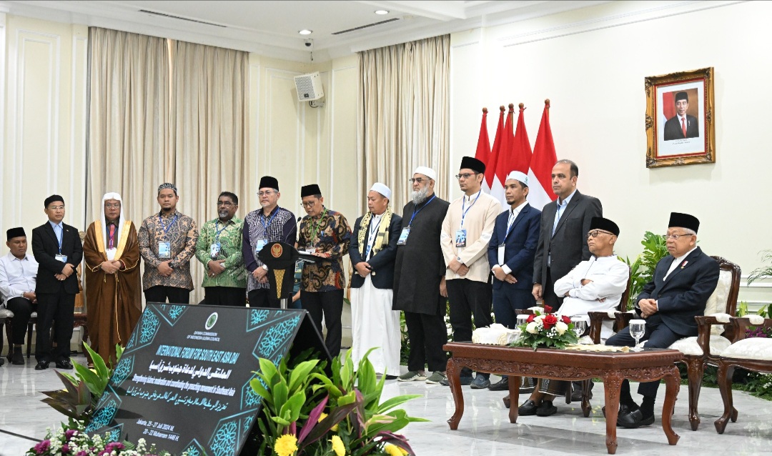 Wakil Presiden Prof KH Ma'ruf Amin meresmikan berdirinya organisasi International Dai Forum of Southeast Asia (SinPo.id/MUI)