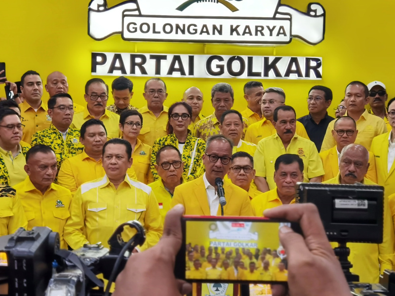 Agus Gumiwang resmi menjadi Plt Ketua Umum Partai Golkar (SinPo.id/Ashar)