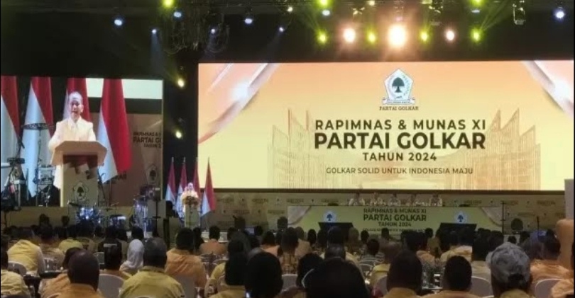 Pidato perdana Bahlil Lahadalia sebagai Ketua Umum Golkar (SinPo.id/ Tio Pirnando)