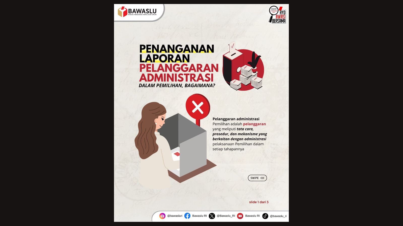 Alur penanganan laporan pelanggaran administrasi pada Pilkada di Bawaslu. (SinPo.id/Dok Bawaslu RI)