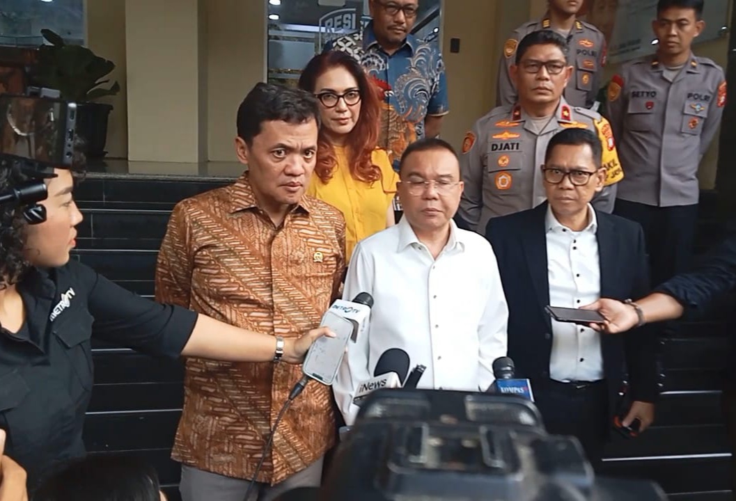 Wakil Ketua DPR RI Dasco di Polda Metro Jaya (SinPo.id/ Firdausi)